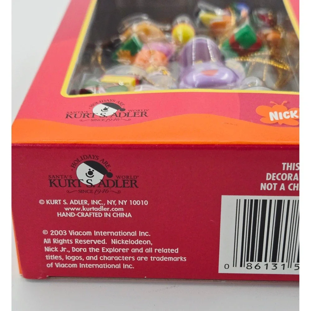 Dora the Explorer 5 Piece Mini Holiday Ornament Set 2003 Nick Jr New